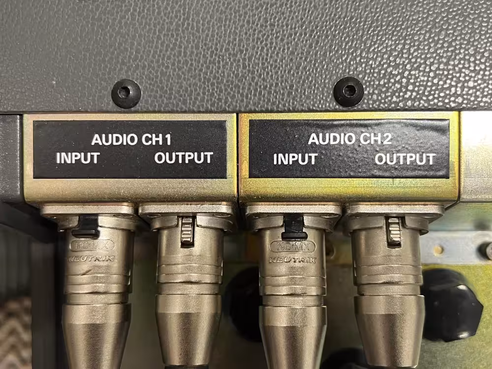 RCA connectors on the reel-to-reel tape deck