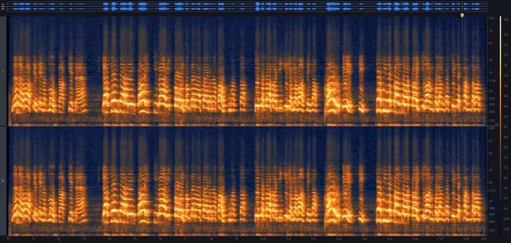 Spectrogram after noise removal